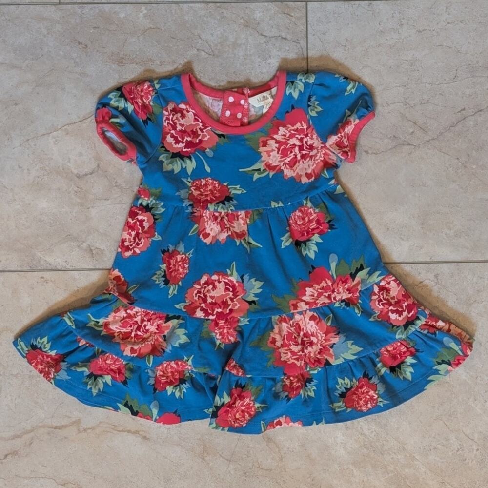 Matilda Jane Blossom Pie Floral Flower Tiered Dress 12/18M Soft Cotton Darling
